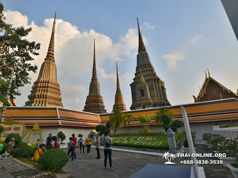 Grand Palace in Bangkok, Wat Pho and Wat Phra Kaew, Chao Phraya river cruise, buffet lunch at 77th floor of Baiyoke Sky tower, revolving deck on the top of it - photo 26